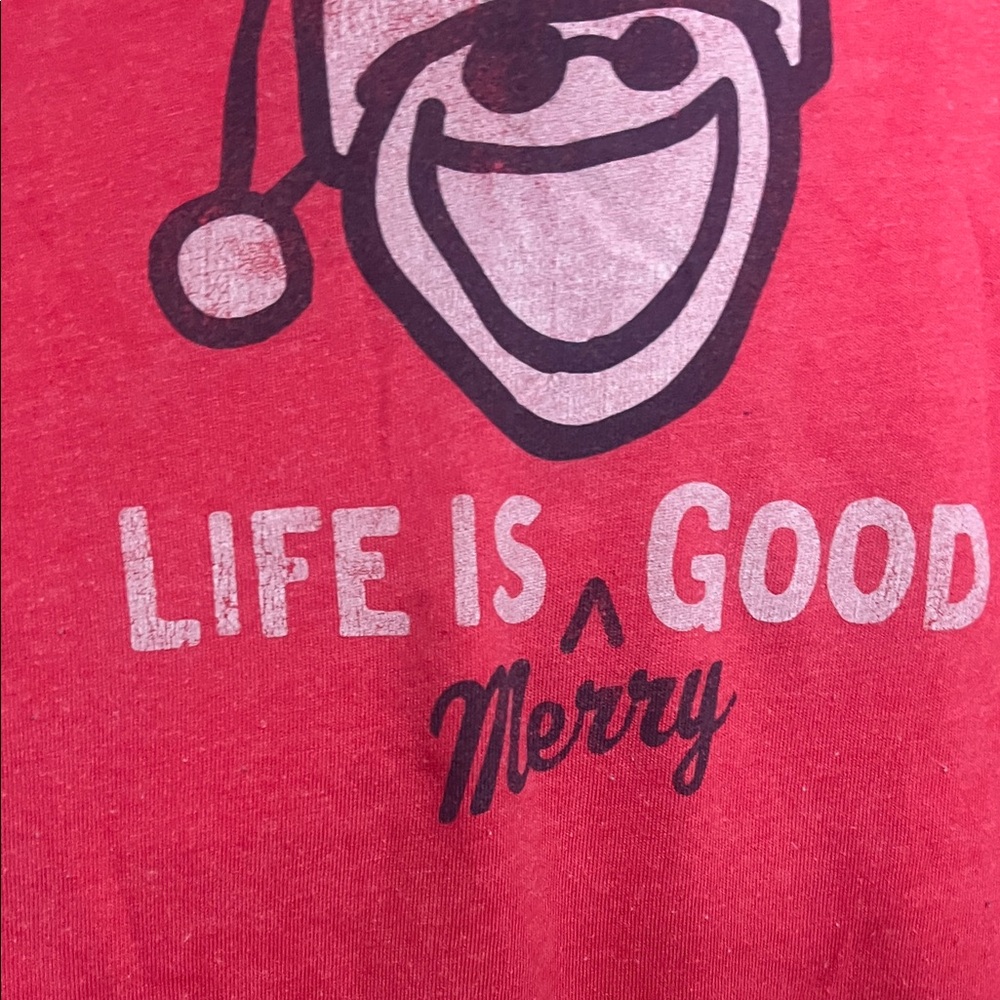 Life Is Good mens Festive Red Long Sleeve Tee - Picture 3 of 5